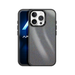 Capa Duro Designer com Glitter para Apple iPhone 14 Pro Max Preto